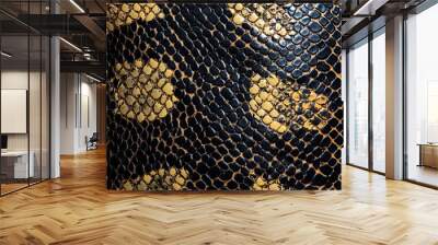 Beautiful python skin, reptile skin texture, snake skin close-up as a background Wall mural