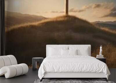 cross on the hill Wall mural