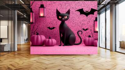 Vibrant Halloween Monster Mashup - Colorful Spooky Creature Illustration
 Wall mural