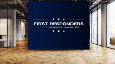 National First Responders Day Holiday concept. Template for background, banner, card, poster, t-shirt with text inscription Wall mural