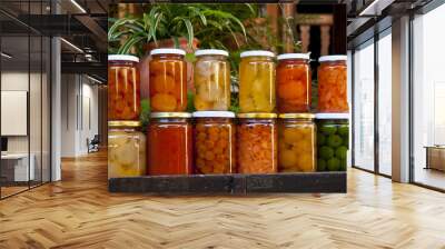 Traditional sweets in jars Wall mural