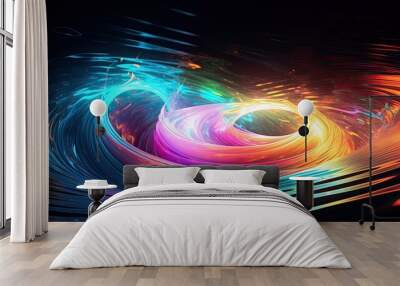 A colorful spectrum of light reflected on a water surface Wall mural