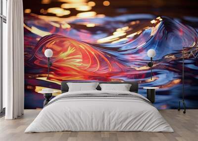 A colorful spectrum of light reflected on a water surface Wall mural