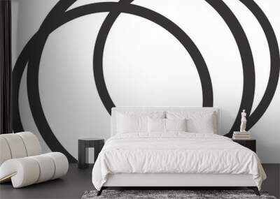 black and white circles Wall mural