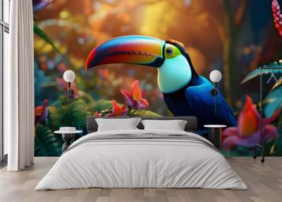 toucan in the jungle Wall mural