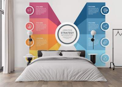 Business data visualization.Steps  Process chart. Abstract elements of graph, diagram with steps, options, parts or processes. Vector business template for presentation Vector Design Wall mural