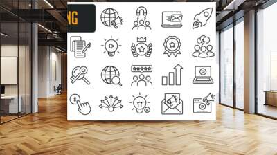 Marketing thin line icons. Editable stroke. For website marketing design, logo, app, template, ui, etc. Vector illustration. Wall mural