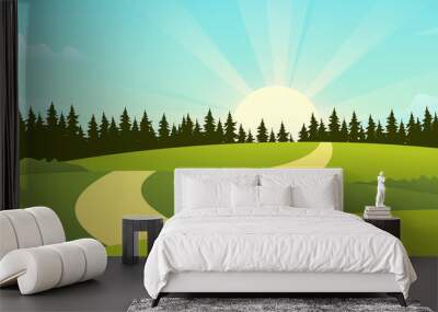 Nature landscape vector design Wall mural