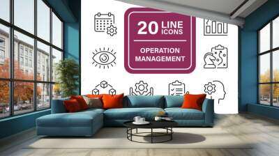 Operation management line icons. Editable stroke. For website marketing design, logo, app, template, ui, etc. Vector illustration. Wall mural