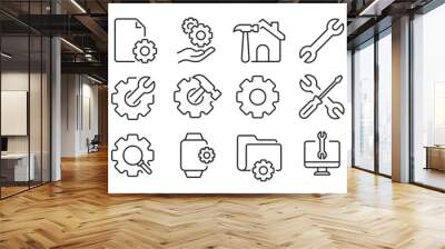 Repair, setting thin line icons. Editable stroke. For website marketing design, logo, app, template, ui, etc. Vector illustration. Wall mural