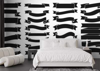 Ribbon banner set. Ribbons collection. Wall mural