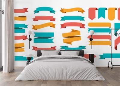 Ribbon banner set. Ribbons collection. Wall mural