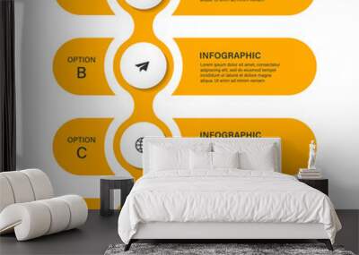 Steps business timeline process infographic template design with icons Wall mural