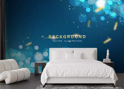 Abstract background. Party, Celebration or special birthday background with golden shiny glitters or ribbon falling in gradient background. Creative and Modern design in EPS10 vector illustration. Wall mural