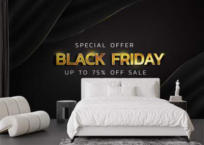 Black Friday background or special offer promotion sale banner for business and advertisement poster Wall mural