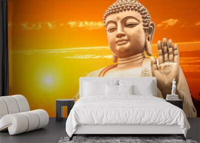 big buddha statue on sunset sky Wall mural