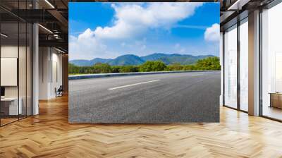 country road and green mountains in summer. Wall mural