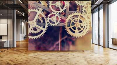 industrial clock transmission gear set details Wall mural