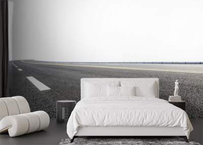 New asphalt road on white background Wall mural