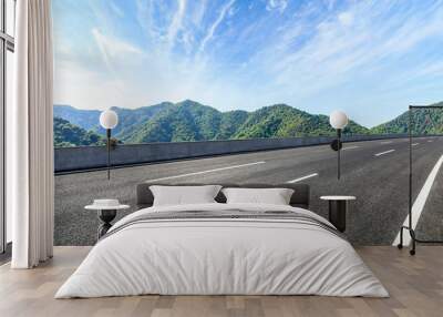 New highway road and beautiful mountain natural landscape Wall mural