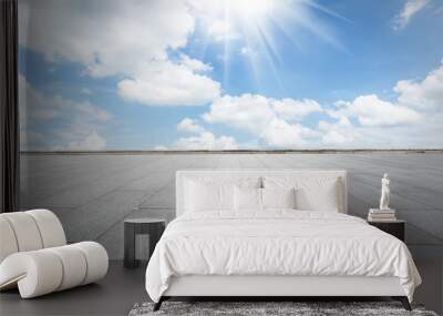 Square floor and sky Wall mural