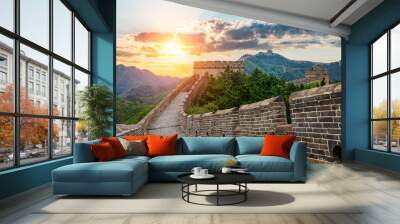 The Great Wall of China. Famous travel destinations in China. Wall mural