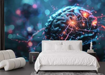 Neuromodulation with deep brain stimulation or DBS for treatment of parkinson disease and various neurological disorders. Wall mural