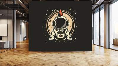 Astronaut logo design template vector illustration Wall mural