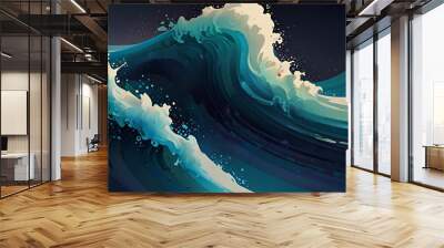 abstract depiction of a splash and waves Wall mural