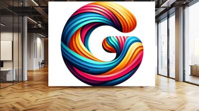 Colorful letter G logo design isolated on white background Wall mural