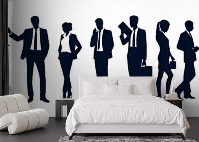 Silhouettes of people working group of business people standing vector with no background	 Wall mural