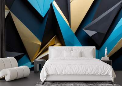 Abstract swirling patterns of gold, brown, and black colors creating a dynamic and textured composition Wall mural