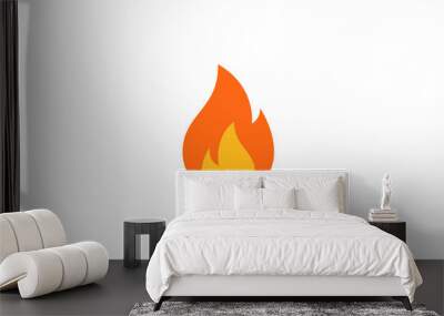 Fire sign. Fire flame icon isolated on white background. Vector illustration Wall mural