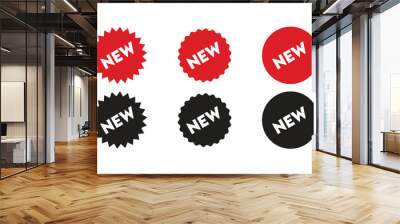 New feature or new product badge icon set, New product label for web, app and packaging Wall mural