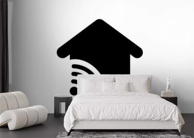 Smart home,house signal wifi wireless vector icon Wall mural