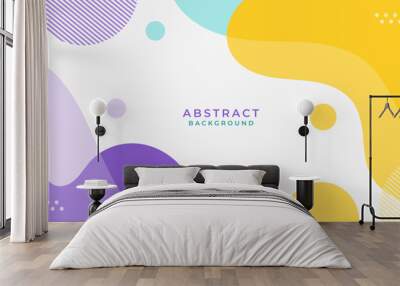 Abstract colorful shapes flat background Wall mural