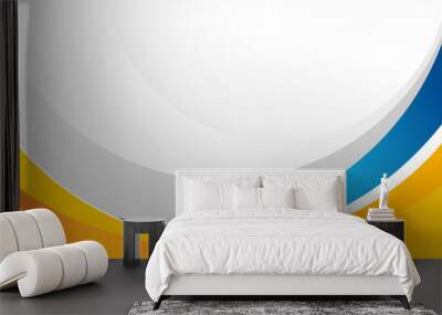 Blue and yellow curve banner background Wall mural