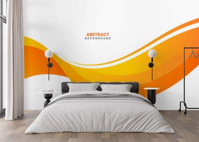 Orange creative wave business banner background Wall mural