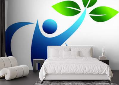 leaf people logo template Wall mural