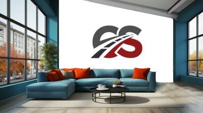 path asphalt road street highway vector logo Wall mural