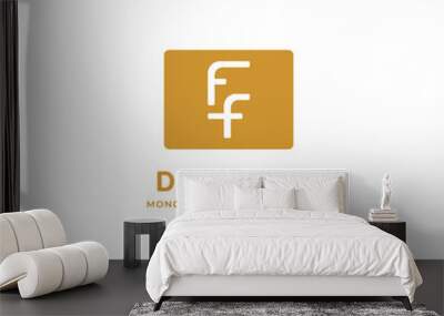 Monogram double letter F logo with simple icon vector template Wall mural