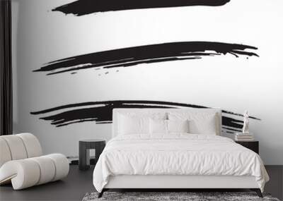 Set Dry ink brush storke banner Wall mural