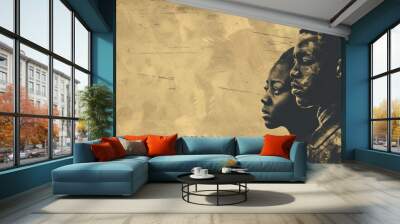 Black History Month Background vintage style  Wall mural