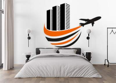 building travel logo design vector illustration Wall mural