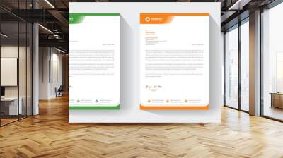 Clean Minimalist corporate letterhead template, Professional modern letterheads templates design for your business and project, Vector illustration Wall mural