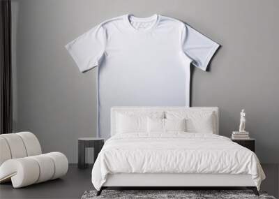 Folded men's crew neck t-shirt mockup. Wall mural