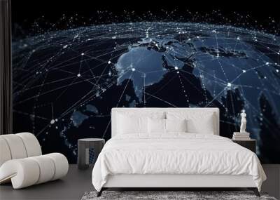 Global business network fuels economic growth and success Wall mural