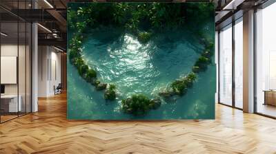 heart shaped water Wall mural