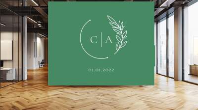 Initial letter CA wedding logo design ideas Wall mural