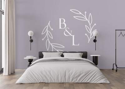 Initials BL wedding monogram logo inspiration Wall mural